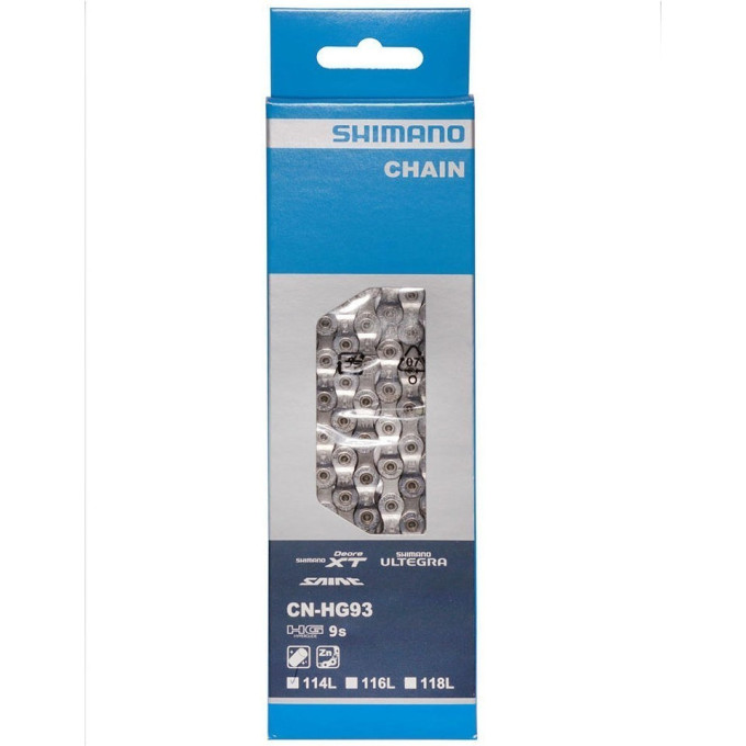 Цепь SHIMANO XT, HG93, 9скоростей, 118 звеньев, ампульный пин (1 шт)