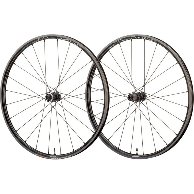 Комплект колес SHIMANO MT-600, переднее и заднее, F:15/R12 мм E-THRU, 27,5