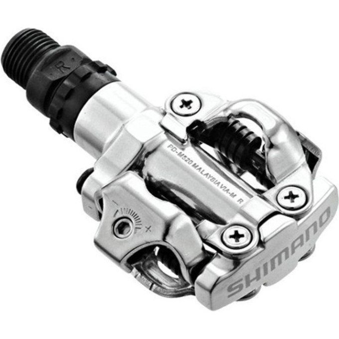 Педали SHIMANO M520, с шипами, серебристый
