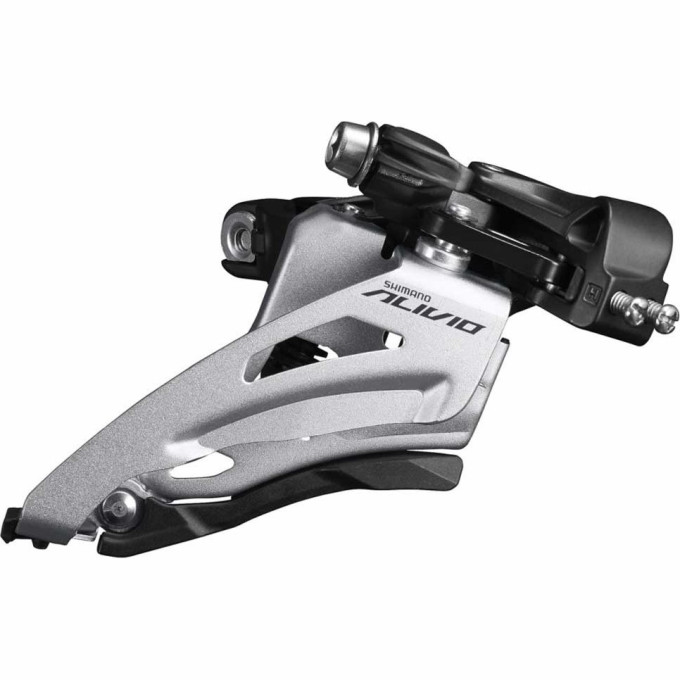 Переключатель передний SHIMANO ALIVIO, M4020, SIDE SWING, средний хомут 34,9(с адаптером 31,8; 28,6)