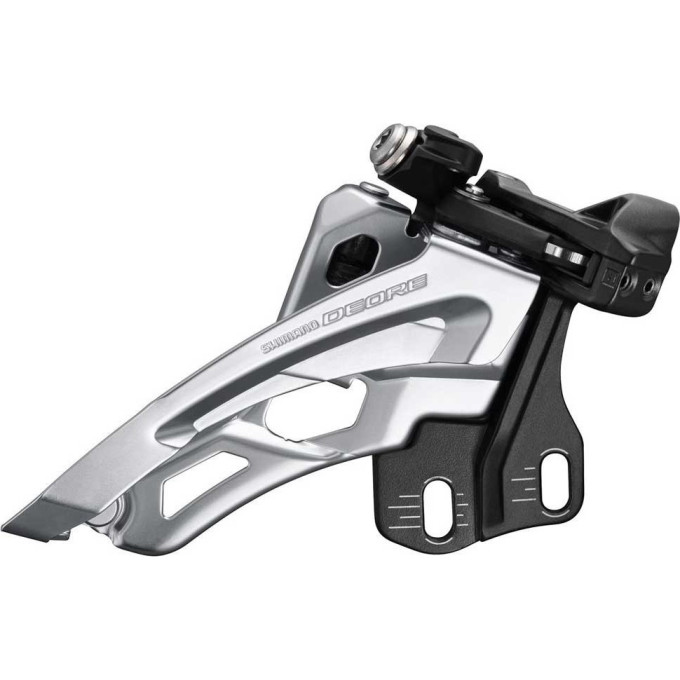 Переключатель передний SHIMANO DEORE, M6000-E, SIDE-SWING, E-TYPE, ДЛЯ 3X10, ВЕРХ. ТЯГА, ЧЕРНЫЙ