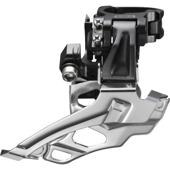 Переключатель передний SHIMANO DEORE, M618-D, на упор, для 2X10, верхняя тяга, черный