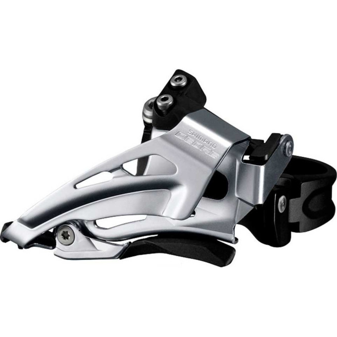 Переключатель передний SHIMANO DEORE, M618, E-тип, для 2X10,без BB пластины, универсальная тяга, черный