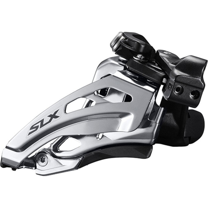 Переключатель передний SHIMANO SLX, M677-L, для 2X10 скоростей, нижний хомут 34.9 с адаптером 28.6/31.8, SIDE-SWING, угол: 66-6