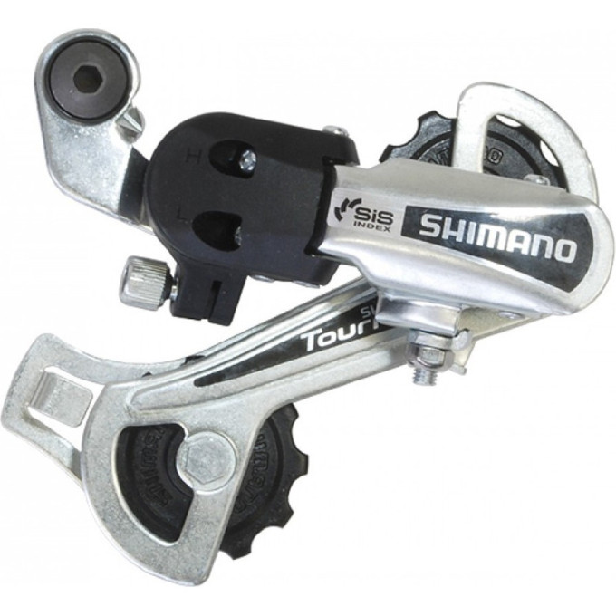 Переключатель задний SHIMANO TOURNEY, TTY21-B, GS, 6 скоростей, крепление на болт, серебристый, без упаковки