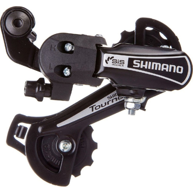 Переключатель задний SHIMANO TOURNEY, TY21-B, GS, 6 скоростей, крепление на болт, черный, без упаковки