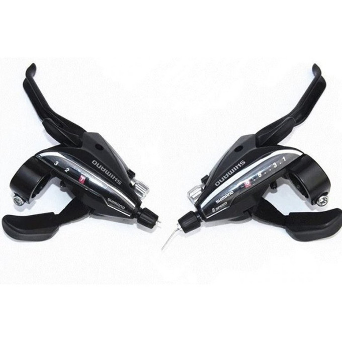 Шифтер/Тормозная ручка SHIMANO ACERA, EF65, левый/правый, 3X7 скоростей, трос+оплетка, черный