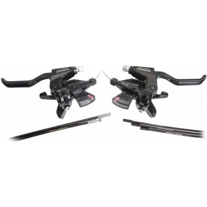 Шифтер/Тормозная ручка SHIMANO ALTUS, M310, ЛЕВ/ПР, 3X8СК, ТРОС+ОПЛЕТКА