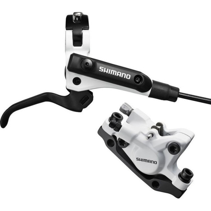 Тормоз дисковый SHIMANO M506, BL-M506(ЛЕВ)/BR-M447(ПЕР.), ПЛАСТ. КОЛ., 1000мм, ЦВ. БЕЛЫЙ