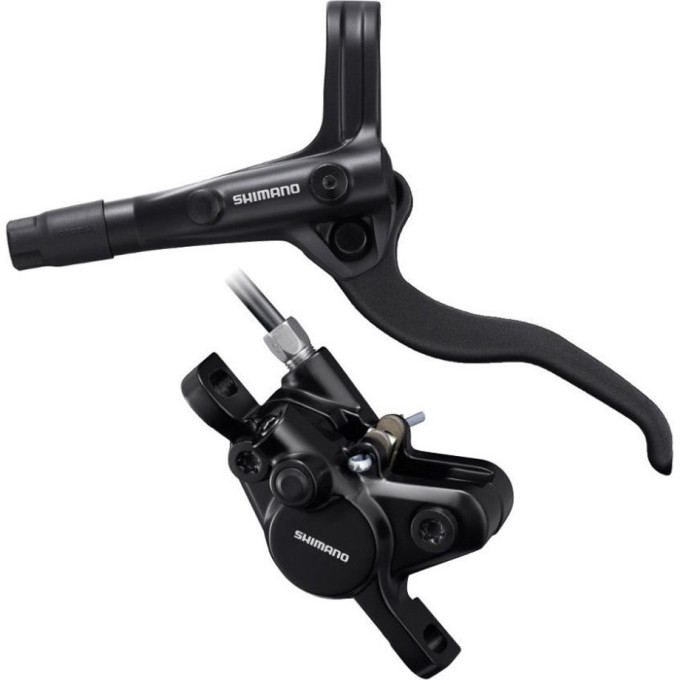 Тормоз дисковый SHIMANO MT400, BL(ЛЕВ)/BR(ПЕРЕДН), ПОЛИМЕР. КОЛОДК., 1000ММ, ЦВ. ЧЕРНЫЙ