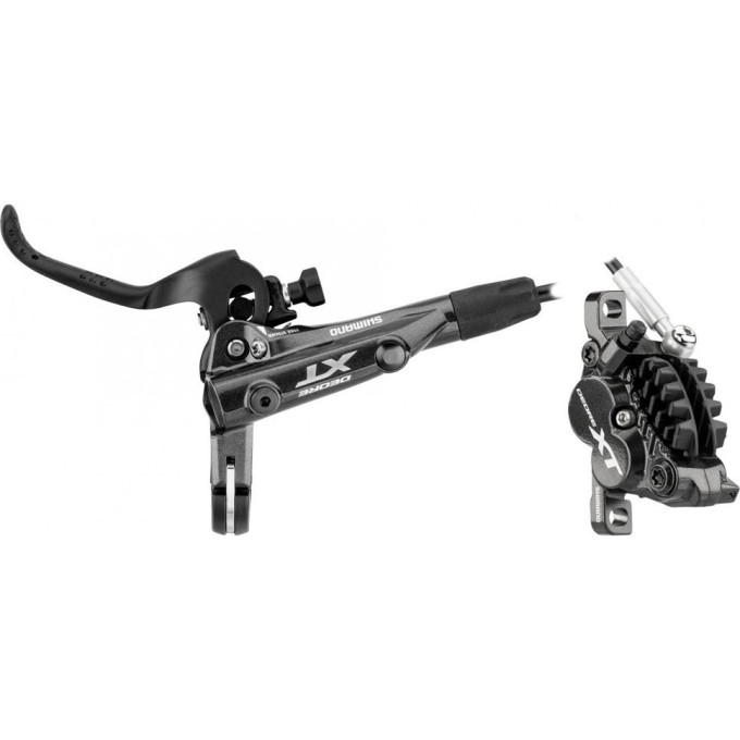 Тормоз дисковый SHIMANO XT M8000(левый)/BR-M8020(передний), гидролиния 1000мм, без адаптера, металлическая колодка