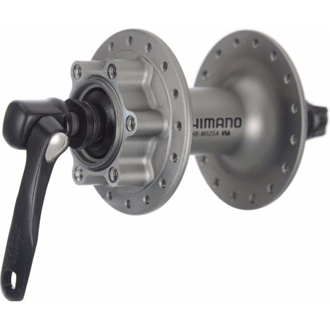 Втулка передняя SHIMANO DEORE M525A, 32 отверстия, QR, 6-болт, серебристый