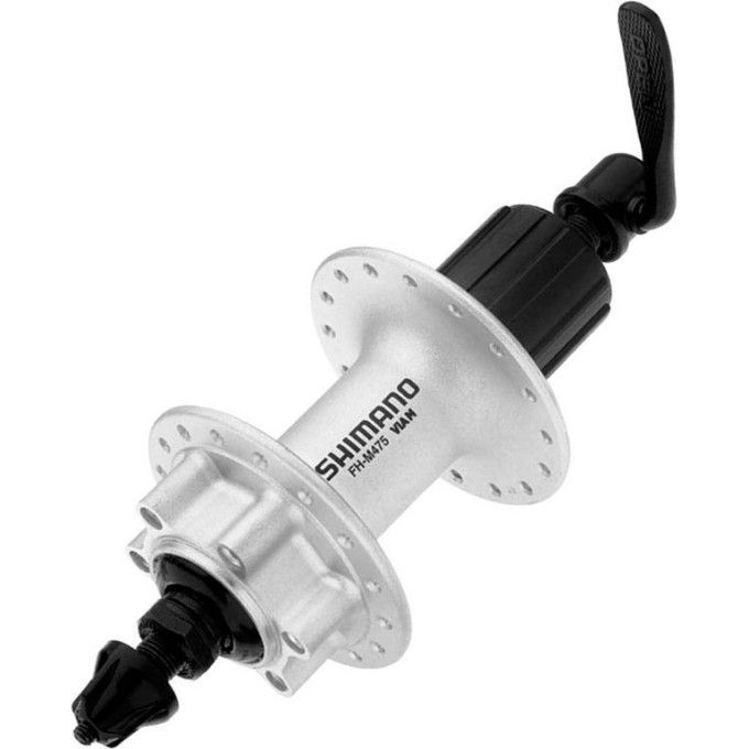 Втулка передняя SHIMANO M475, 36 отверстий, 6-болт, QR, серебристый