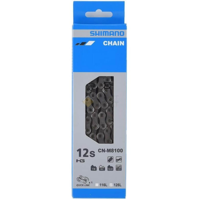 Цепь SHIMANO XT, M8100, 11/12 скоростей, 126 звеньями, с замком