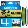 Леска плетёная SHIMANO KAIRIKI 4 PE 150 м разноцветная 0.20 мм 13.8 кг