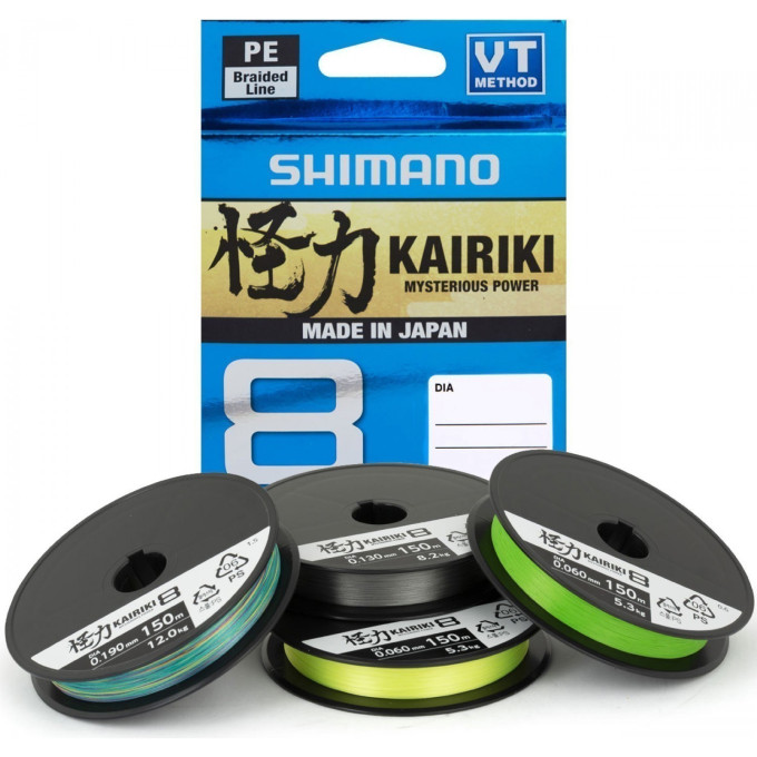 Леска плетёная SHIMANO KAIRIKI 8 PE 150М зеленая 0.28 мм 29 кг