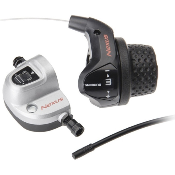 Шифтер SHIMANO NEXUS, 3S41E, 3 скорости, с bell crank 6, оплетка, 1700мм черный, короткая ручка