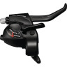 Шифтер/Тормозная ручка SHIMANO TOURNEY, TX800, левый/правый 3x8 скоростей, трос+оплетка, серебристый