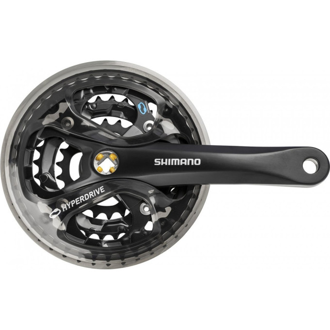 Система SHIMANO ACERA, M361, 170 мм, квадрат, 42/32/22T, защита, черный