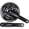 Система SHIMANO ACERA, M361, 170 мм, квадрат, 48/38/28T, защита, черный