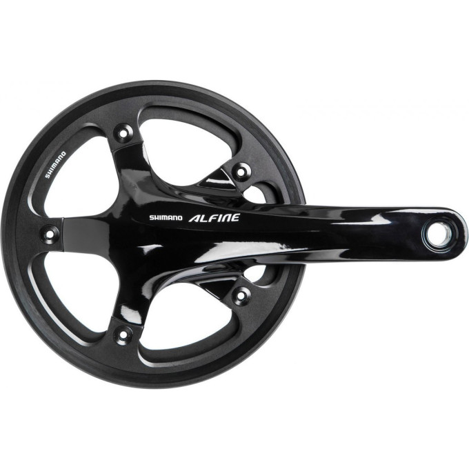 Система SHIMANO ALFINE, S501, 170 мм, интегрированный вал, 45T с кареткой, защита одинарная, черный