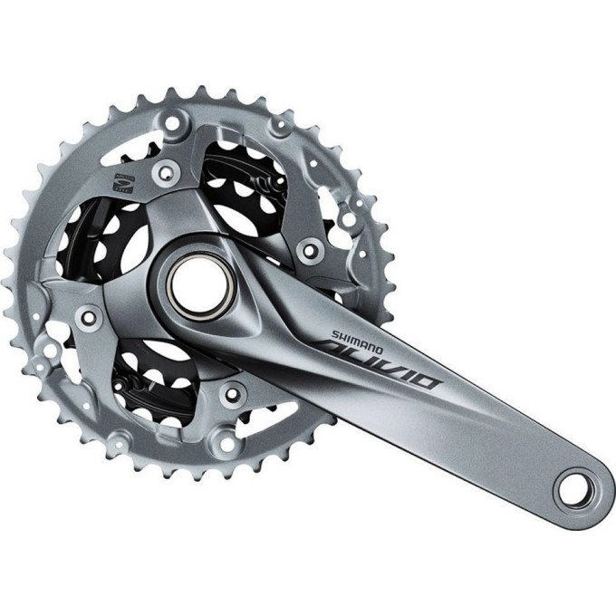 Система SHIMANO ALIVIO, M4060, 170 мм, интегрированный вал, 44/32/22, с защитой звезд, черный