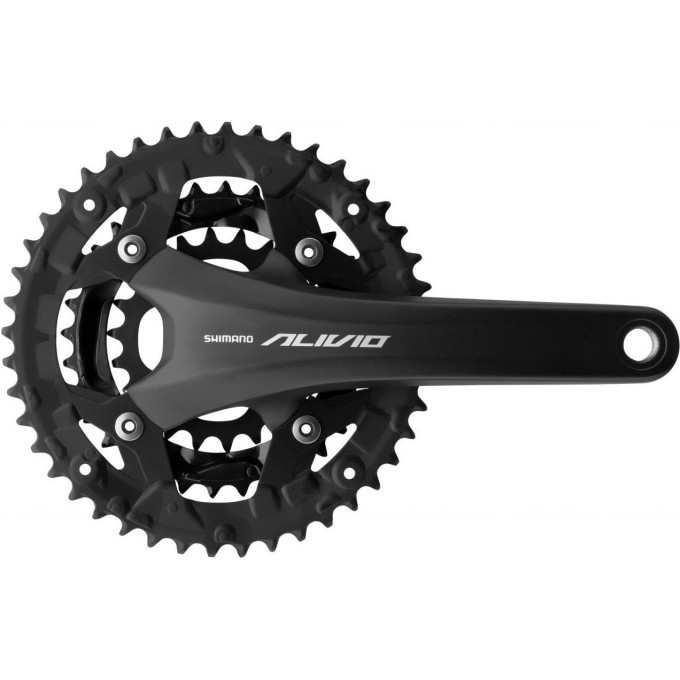 Система SHIMANO ALIVIO, T4060, 170 мм, интегрированный вал, 44/32/22, без защиты, черный