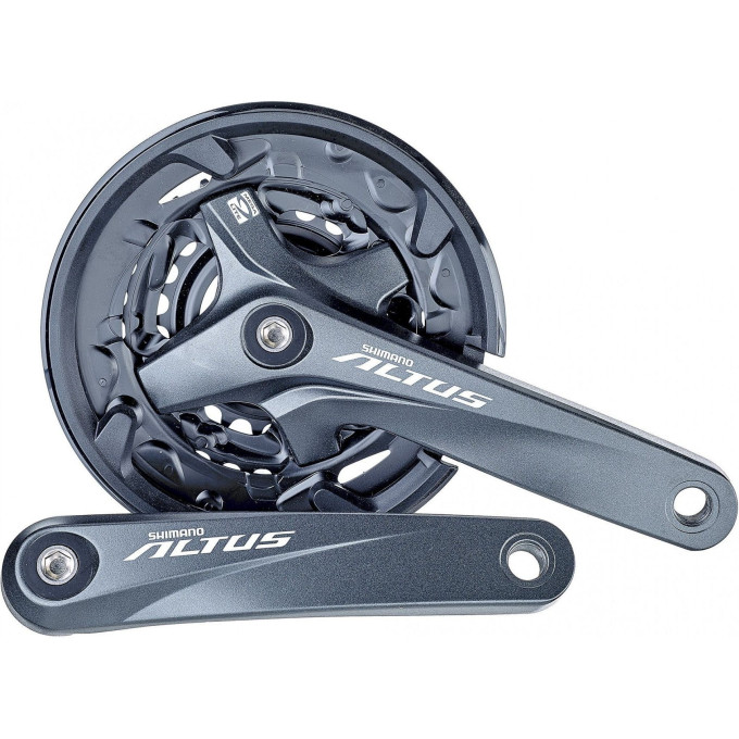 Система SHIMANO ALTUS, M2000, 175 мм, квадрат, 40/30/22T, черной с защитой, с болтами