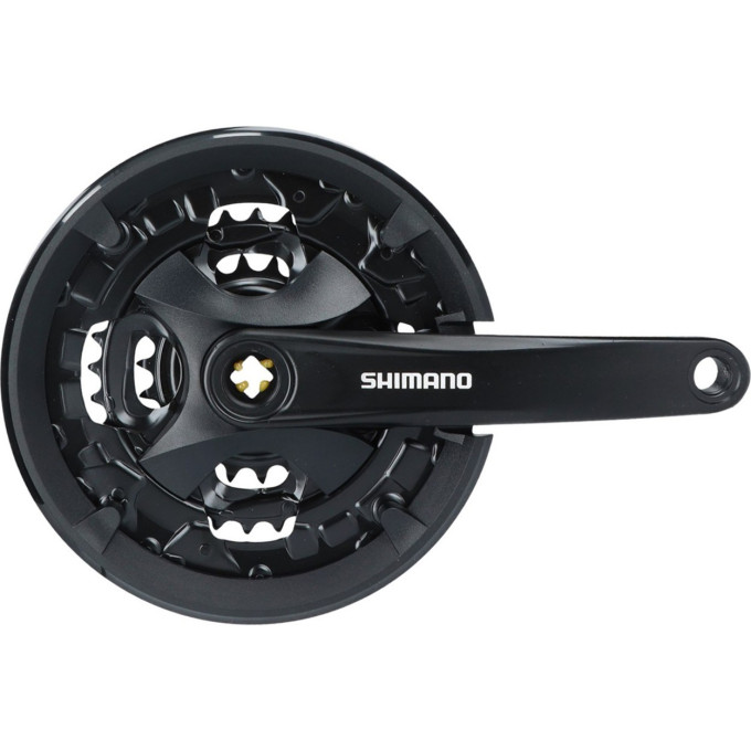 Система SHIMANO ALTUS MT101, 170 мм, 44/32/22T, под квадрат, с защитой, с болтами, черный, для 9 скоростей