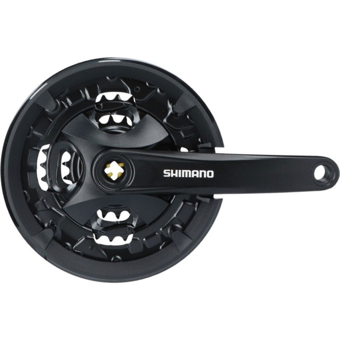 Система SHIMANO ALTUS MT101, 175 мм, 44/32/22T, под квадрат, с защитой, с болтами, черный, для 9 скоростей