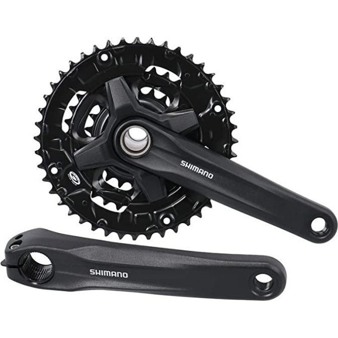 Система SHIMANO ALTUS, MT200-3, 175мм, 40/30/22T, интегрированый вал, без защиты, черный для 9 скоростей