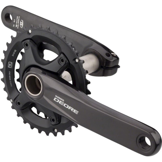 Система SHIMANO DEORE, M6000-2, 170 мм, интегрированный вал, 10 скоростей, 34/24T без каретки черный
