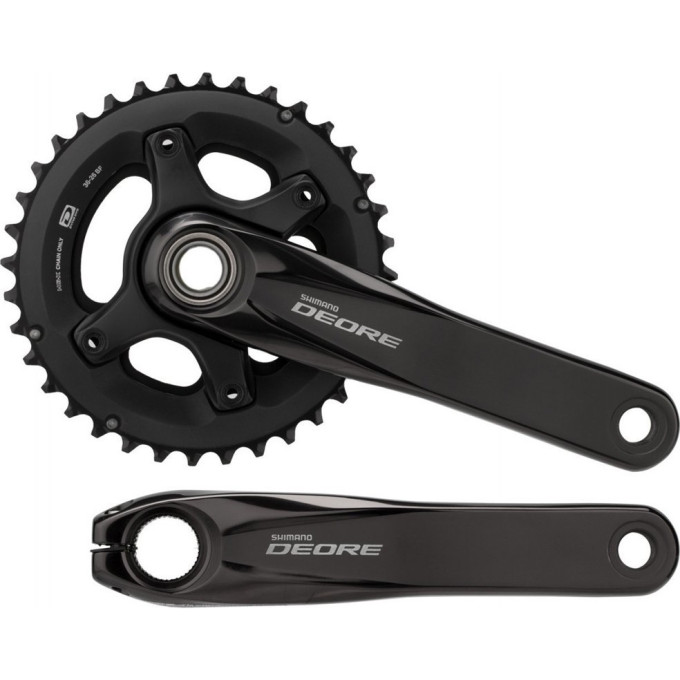 Система SHIMANO DEORE, M6000-2, 170 мм, интегрированный вал, 10 скоростей, 36/26T без каретки CL+3 мм, черный
