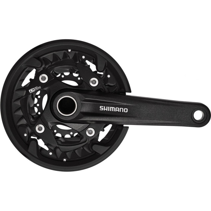 Система SHIMANO MT500, для 3x10 скоростей, 175мм, интегрированый вал, 40/30/22T без каретки, черный, с защитой