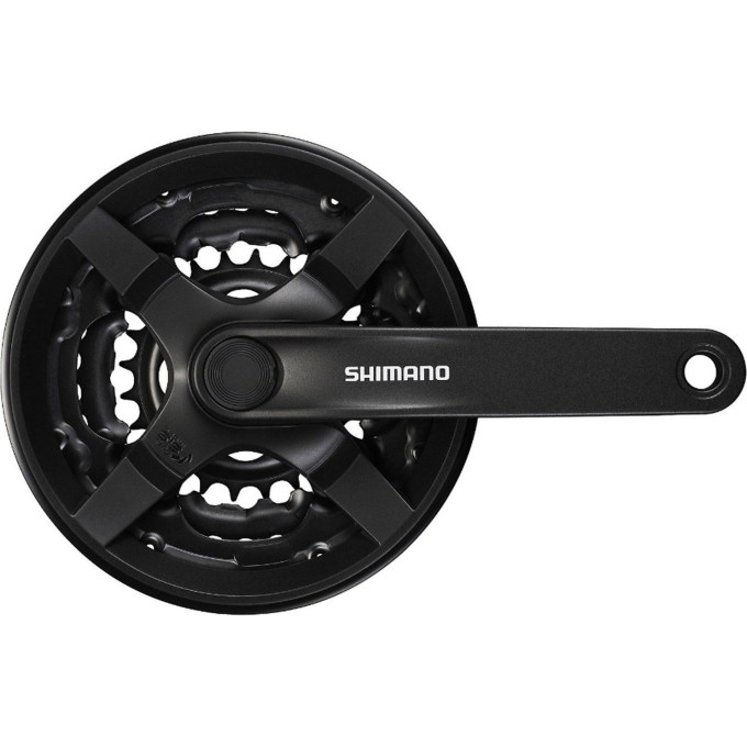Система SHIMANO TOURNEY TY301, 150 мм, квадрат, 42/34/24, с защитой, черный, без упаковки