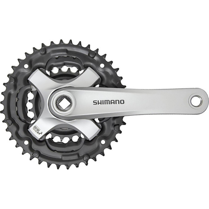 Система SHIMANO TOURNEY TY501, 175 мм, квадрат, 42/34/24, без защиты, с болтами, серебристая, без упаковки