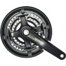 Система SHIMANO TOURNEY TY701, 175 мм, квадрат, 42/34/24(черный), с защитой, с болтами, серебристый