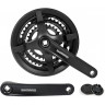 Система SHIMANO TY301, 175 мм, квадрат, 48/38/28, с защитой, черный, без упаковки