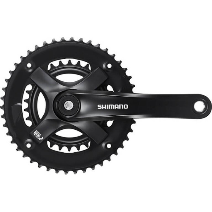 Система SHIMANO TY501, 170 мм, для 2X7/8 скоростей, квадрат, 46/30 без защиты от цепи, черный
