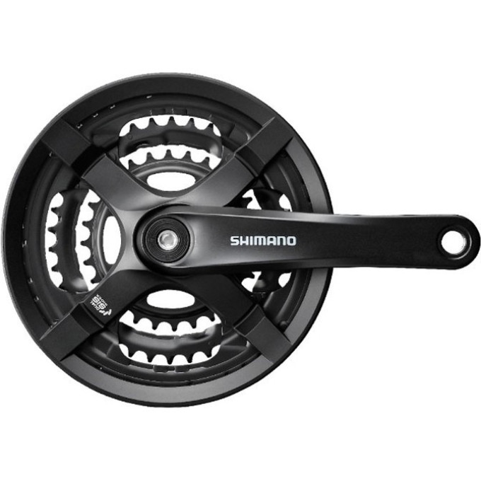Система SHIMANO TY501, 175мм, квадрат, 42/34/24, без защиты, с болтами, черный, без упаковки