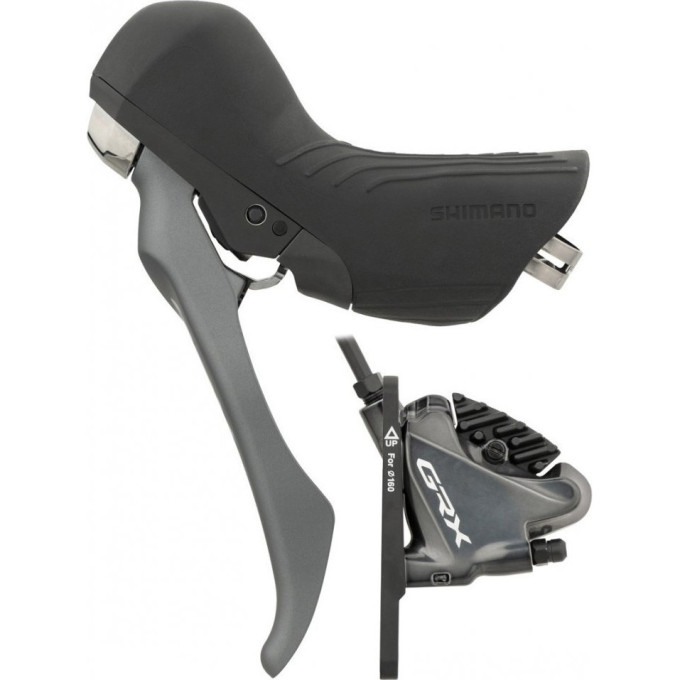 Тормоз дисковый SHIMANO GRX, ST-RX810-LA/BR-RX810, левый, рычаг под диск тормоза с кулером для 160мм