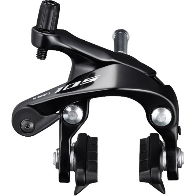 Тормоз клещевой SHIMANO 105, R7000, передний, цв. черный, колодк. R55C4, болт 27,5, гайки: 10,5/12,5/18/27/3