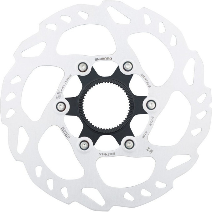 Тормозной диск SHIMANO SLX, RT70, 160мм, C.LOCK, внешние шлицы, стопорные кольца