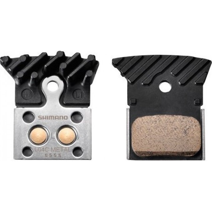 Тормозные колодки SHIMANO, для диск т., L04C, металл, с радиатором, пара, с пружин, с шплинтом