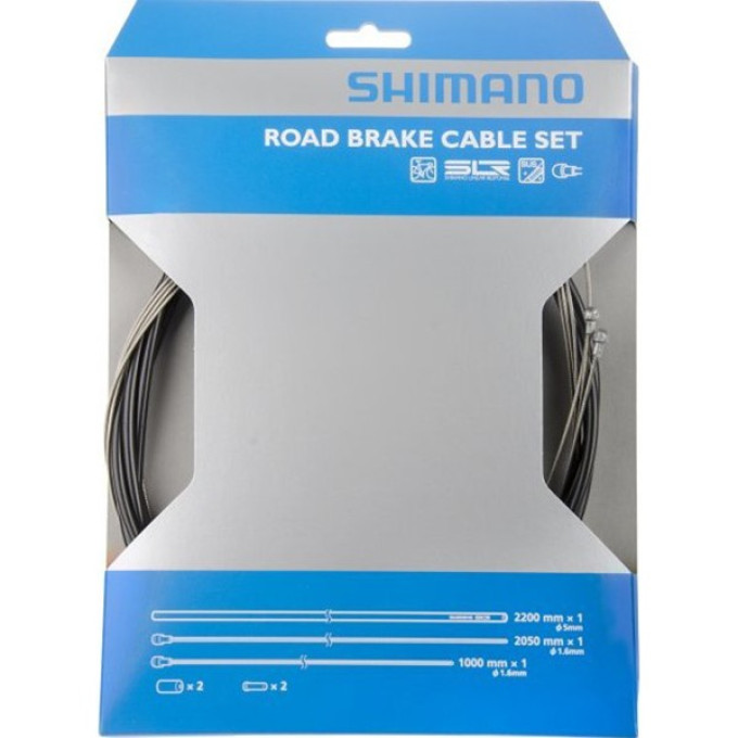 Трос+оплетка тормоза SHIMANO MTB, тр:1.6х1000/2050мм стальной