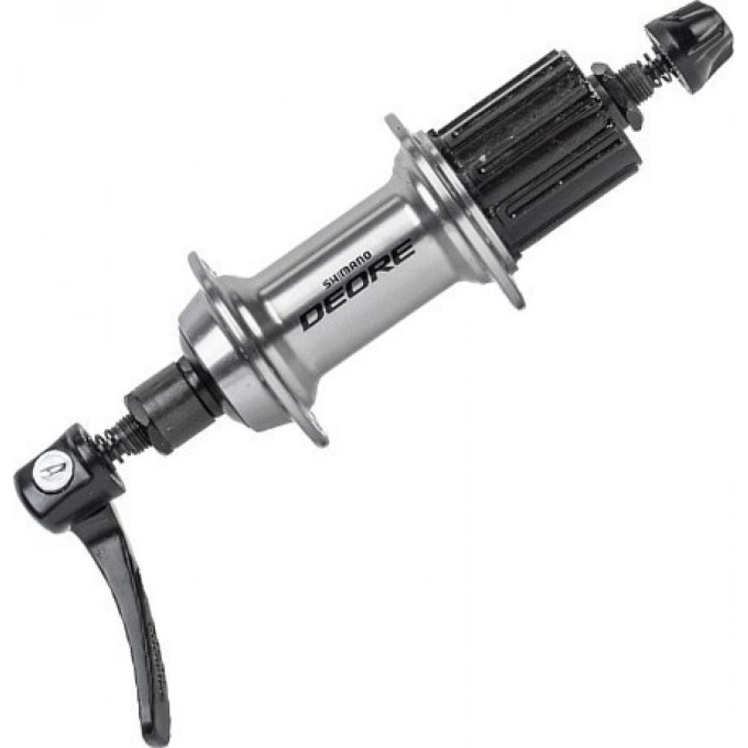 Втулка задняя SHIMANO DEORE T610, 32 отверстия, 8/9/10 скоростей, QR, серебристый