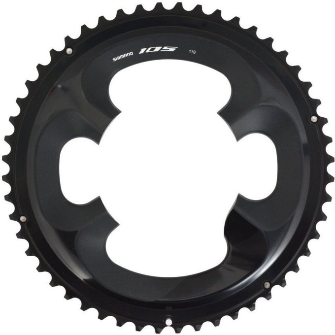 Звезда передняя SHIMANO 105, для FC-R7000, 53T-MW для 53-39T, черная