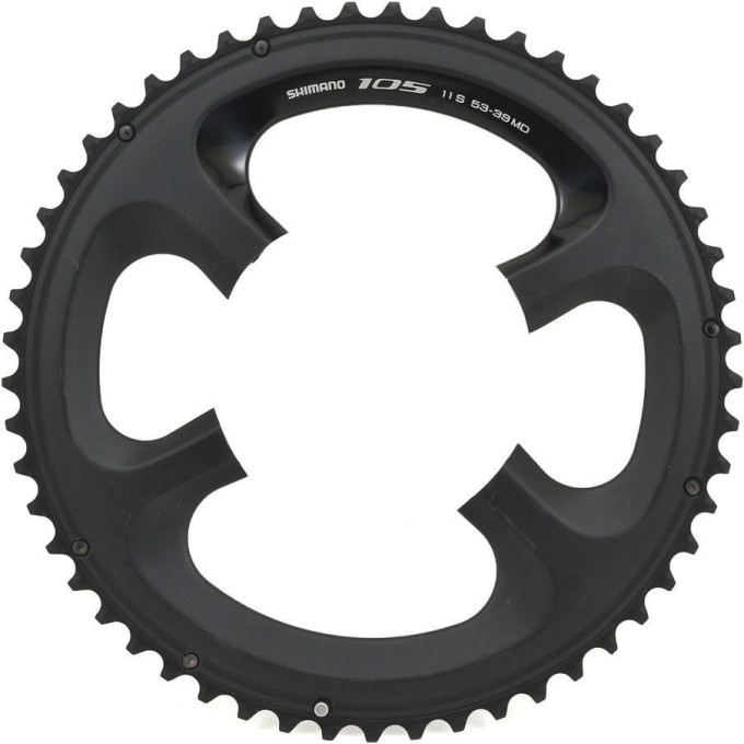 Звезда SHIMANO 105 53T-MD, передняя, для FC-5800, для 53-39T, черный